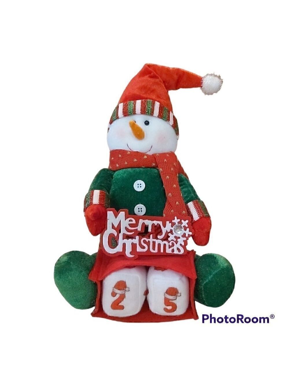 12.75 Inch Christmas Snowman Elf Calendar, Interactive Plush